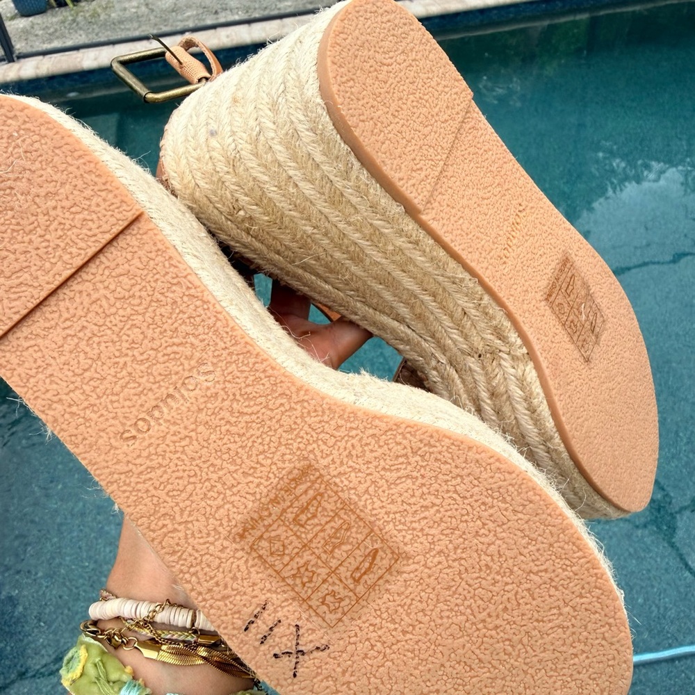 Soludos minorkas Tan Leather Espadrille Platform Sandals nwt 8 - Picture 4 of 9